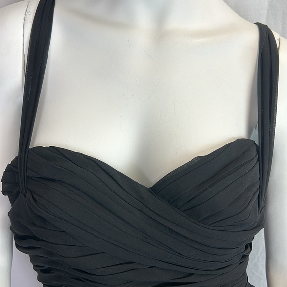 Bill Levkoff Black Bodice Strappy Formal Long Black Sleeveless Gown Size… - Picture 2 of 13